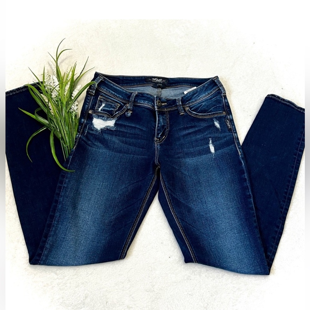 Silver Jeans Sam Straight Leg Dark Wash Denim - Size 27